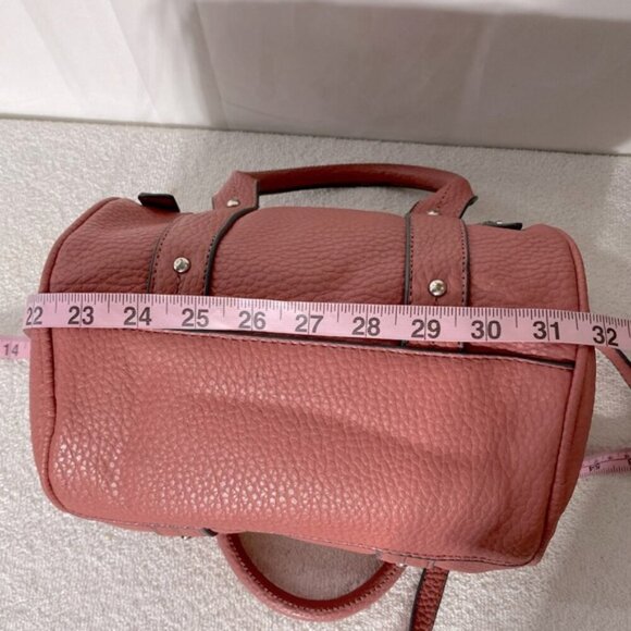 JustFab Pink Faux Pebbled Leather Mini Duffel Bag Cross Body Shoulder Bag Purse - Picture 13 of 13